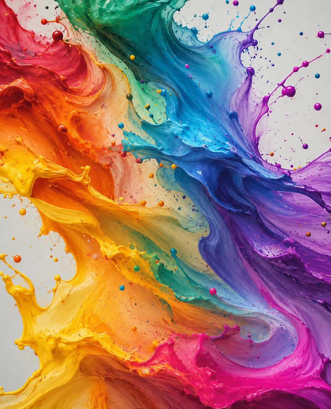 Explosión de pigmentos y pintura en múltiples colores